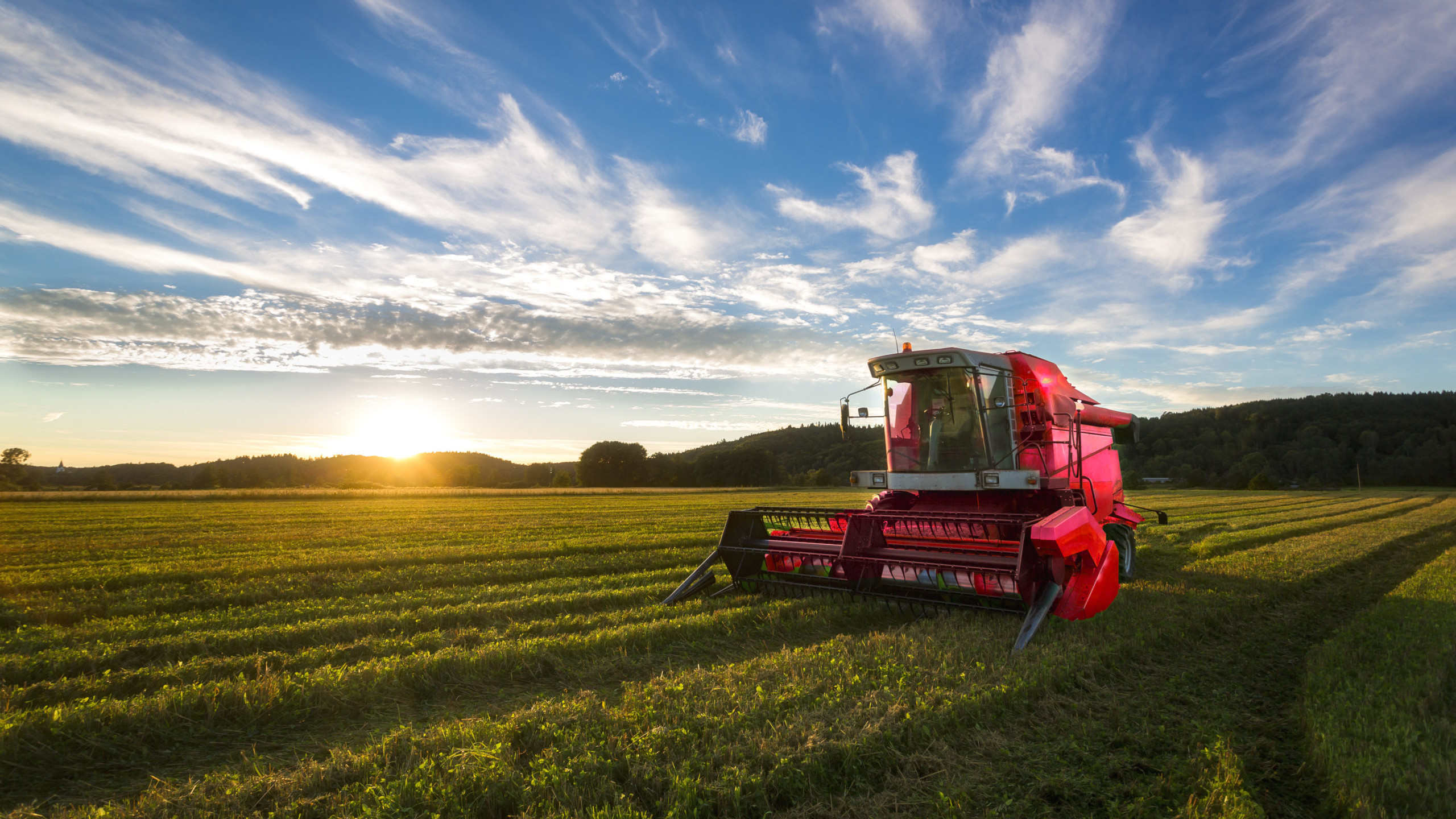 KUS Combine Harvester in Sunset Light