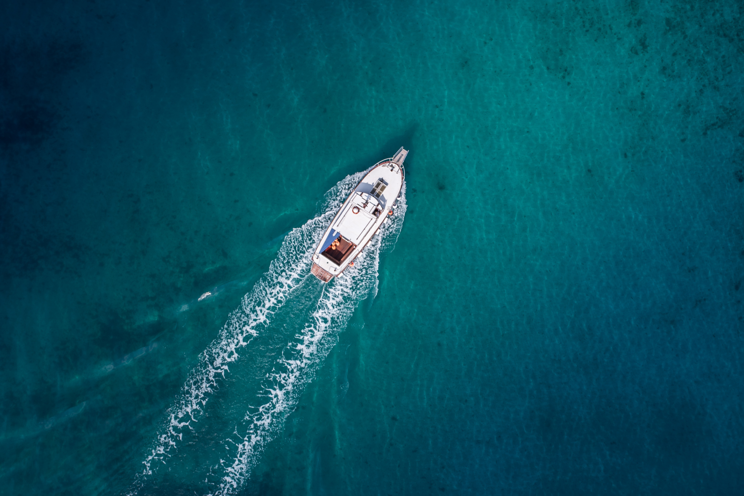 birds-eye view of a boat