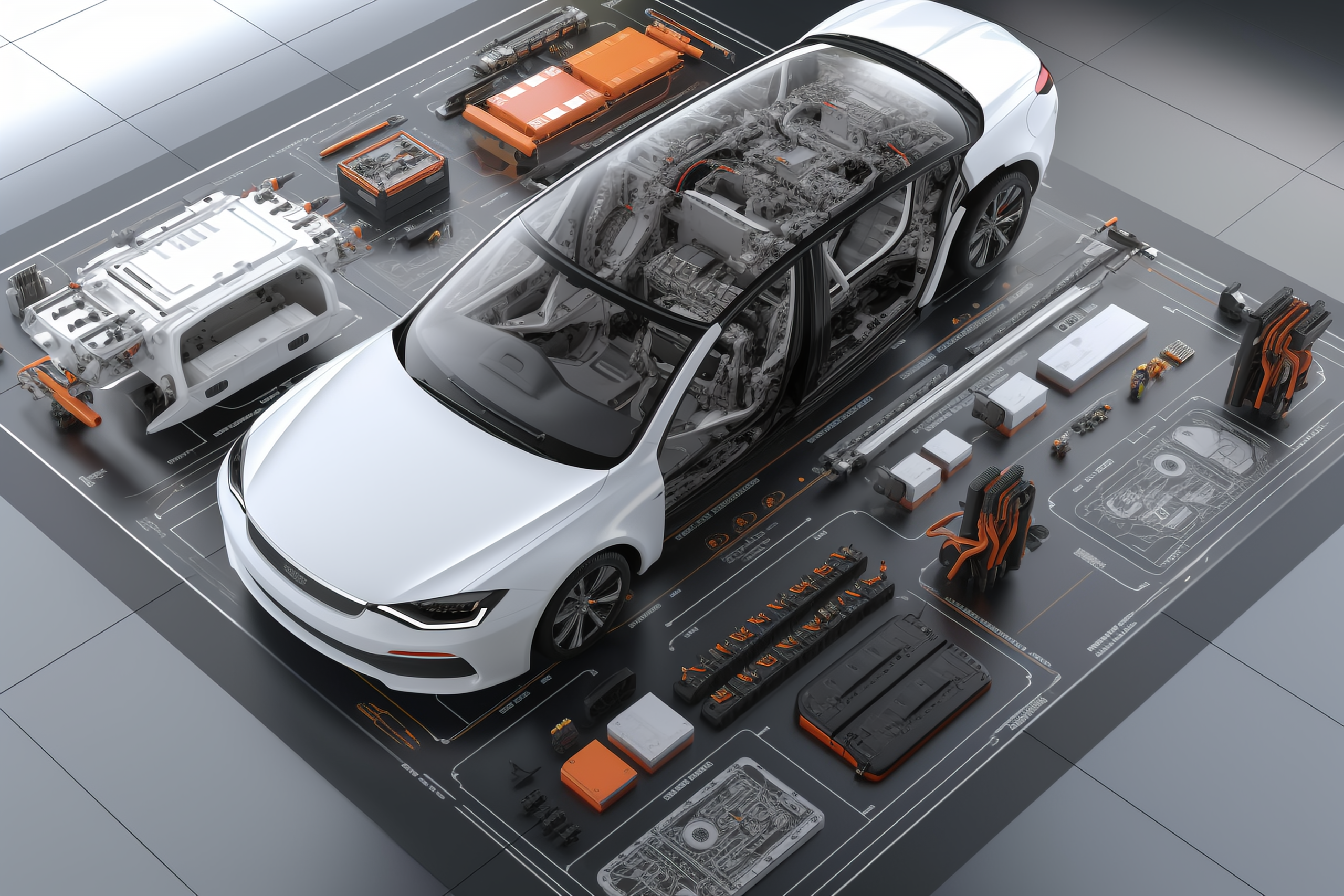 Components of White Electric Vehicle System